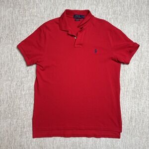 Polo Ralph Lauren Mens Polo Shirt Size L Classic Small Red Collared